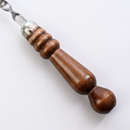 Шампур нержавеющий 670*12*3 мм с деревянной ручкой в Перми