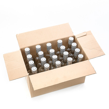 20 бутылок "Фляжка" 0,5 л с пробками гуала в коробке в Перми